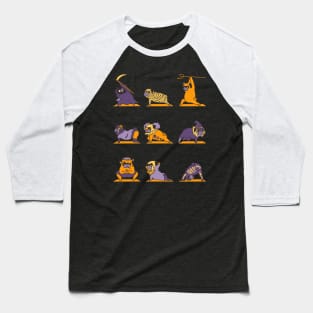 Pug Yoga Halloween Monsters Baseball T-Shirt